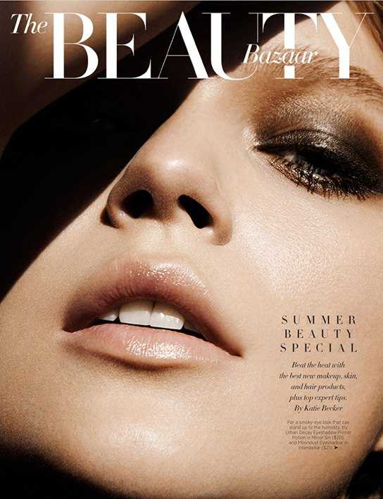 Sabine Villiard for Harper's Bazaar, makeup by Saraï Fiszel